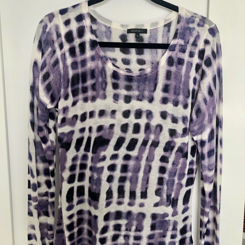 Lafayette 148 tie dye print lightweight sweater